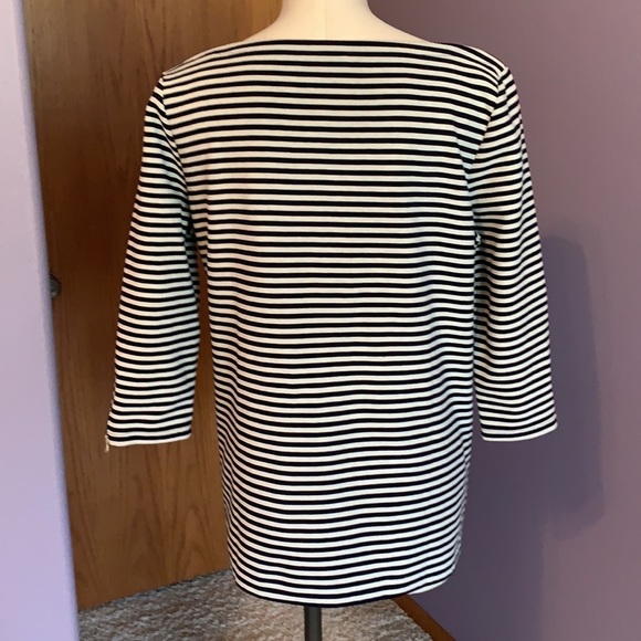 Talbots Top, size 1X, see measurements, Navy and White - Picture 3 of 12